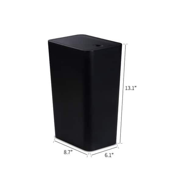 dimension image slide 1 of 2, 2.6 Gallon Slim Plastic Trash Can with Press Top Lid