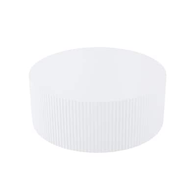 Modern Coffee Table Round Coffee Table Stylish Coffee Table with Hand-Carved Relief, for Living Room‌, White