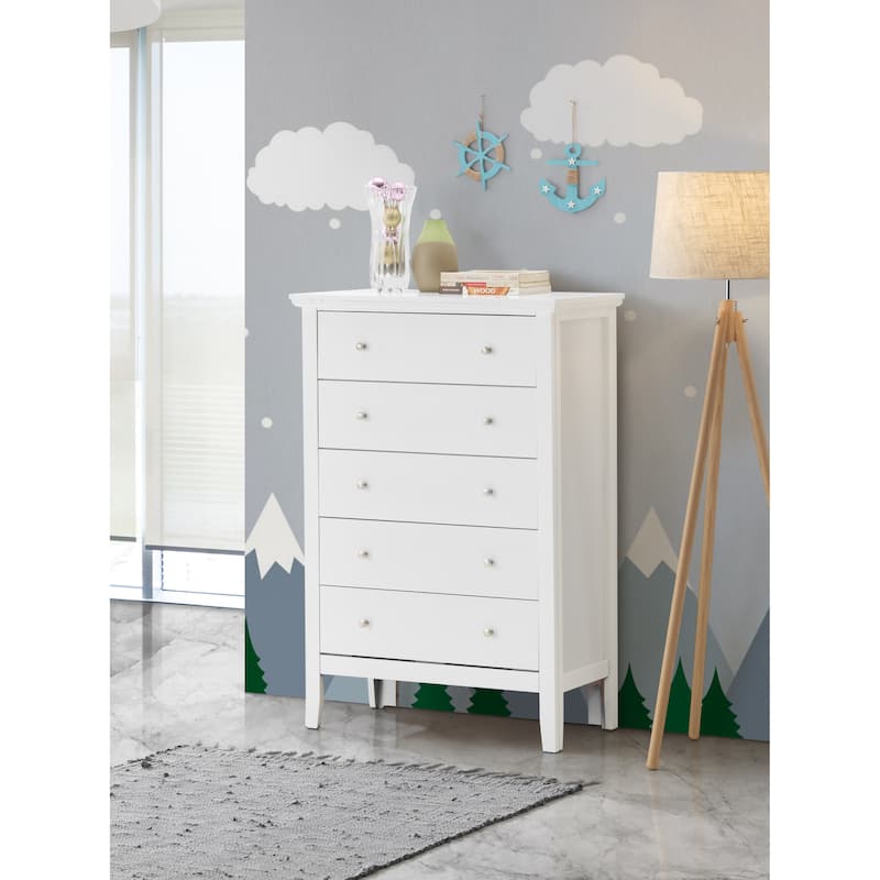 Glory Furniture Primo 5 Drawer Chest - White