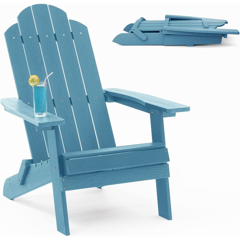 WINSOON All Weather HIPS Outdoor Folding Adirondack Chair Set of 4