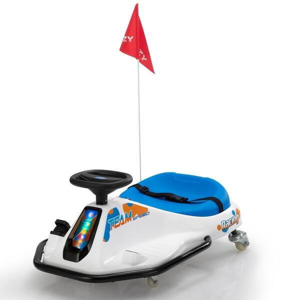 slide 2 of 25, 24V brushless drift car,Toddler Ride on Car, Music, Bluetooth White+Blue