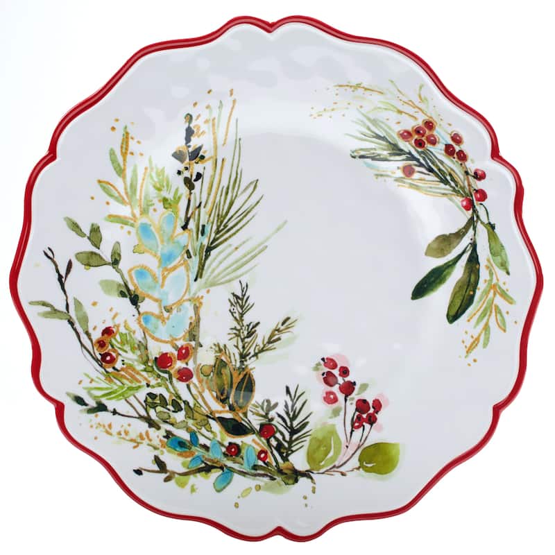 Certified International Christmas Gatherings Melamine 2 pc Platter Serving Set - 18" x 13.5" x 0.25"