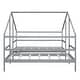preview thumbnail 7 of 9, Double Twin Size Triangular House Beds, Wood Frame Shared Two Twin Beds with Built-In Table for Kids Teens