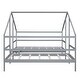 preview thumbnail 7 of 14, Modern Double Twin House Beds with Center Table, Gray/White - Shared Comfort Design