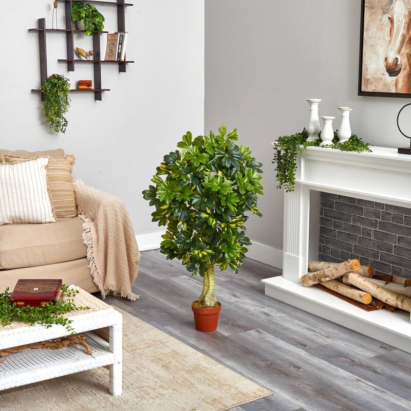 Artificial Orchid Arrangement in Vase - 24 Inch Retro Flowers Décor for Home Office - Green - 48