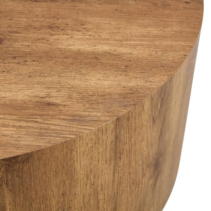 27.5" Modern Round Coffee Table with Fashionable Pattern and Stable Base for Living Room