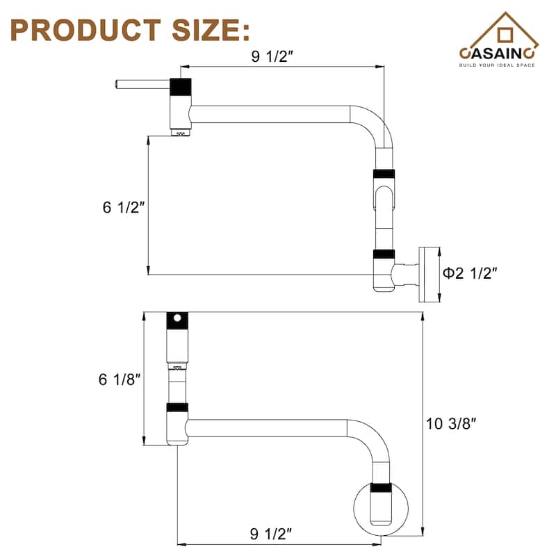 Modern Wall Mounted Pot Filler Kitchen Sink Faucet