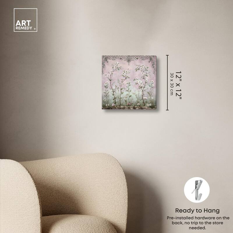 Floral Frieze in Fade Canvas by Art Remedy, Gallery Wrapped