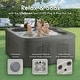 preview thumbnail 3 of 6, LifeSmart LS100 Taupe 4 Person Plug and Play Square Hot Tub Spa with Black Cover - 270