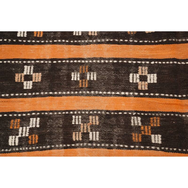 Hand Woven Oriental 100% Wool Carpet Southwestern Tribal Multi-Colored Kilim Area Rug - 8' 2'' X 5' 9''
