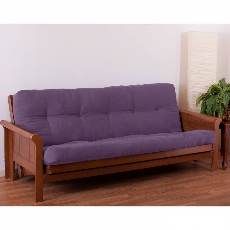 6-inch Thick Twill Futon Mattress (Twin, Full, or Queen) - Grape - Queen