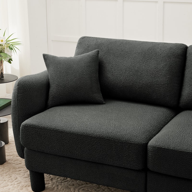 Loveseat Sofa, 78" 2-Seater Upholstered Couch Modern Sectional Couches with Shell-shaped Armrests for Living Room