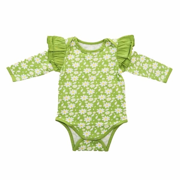 slide 2 of 3, Ruffle Full Sleeve Bodysuit - Breezy Daisy