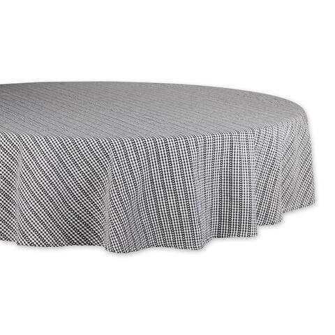 Black Farmhouse Gingham Tablecloth 70 Round