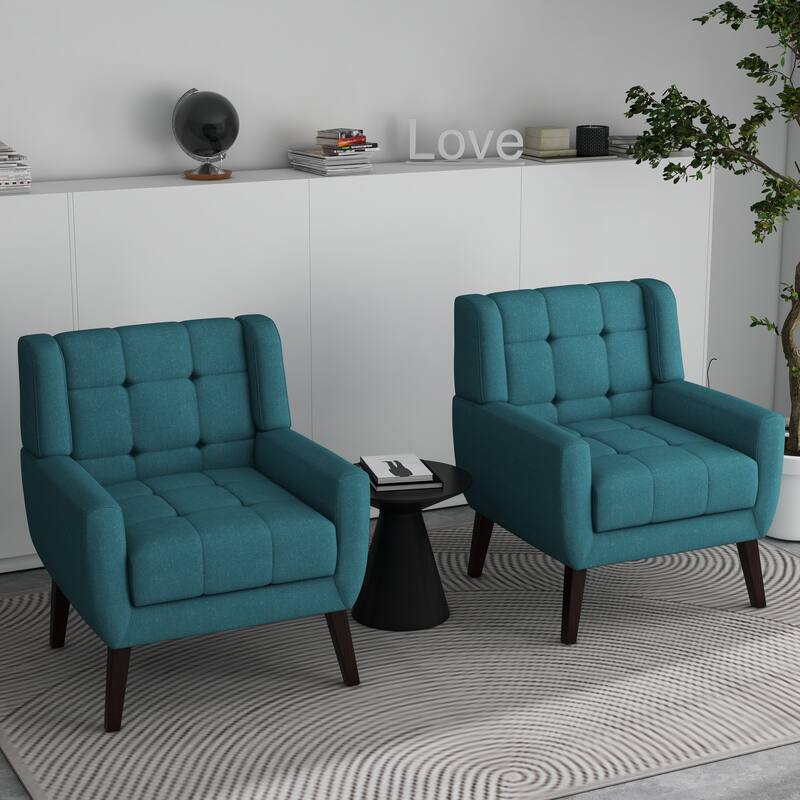 Tufted Arm Chair Upholstered Lounge Chair(Set of 2)