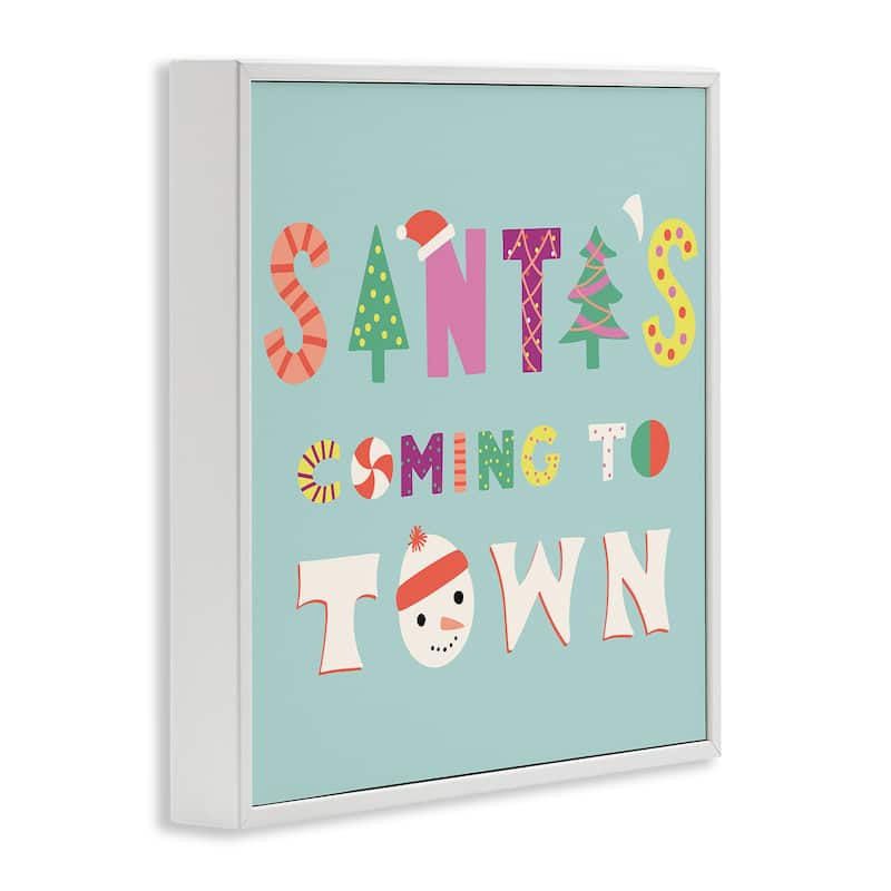 Stupell Whimsical Santa's Coming To Town Framed Giclee Art Design By Sazerelli Designs