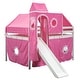 preview thumbnail 9 of 36, Impression Full Size Playhouse Inspired Bunk Bed with Slide Pink Tent and Tower, Sturdy Construction & Unique Design, Pink