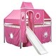 preview thumbnail 9 of 36, Playhouse Full Size Bunk Bed with Slide Pink Tent and Tower, Pink