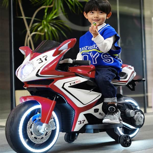 slide 2 of 28, 12 V Kids toys motorcycle/Kids electric car/electric ride on toys for 3 4 5 6 years Boys Girls Red Red