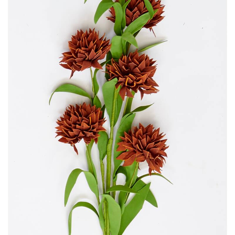 32" Artificial Marigold Spray, Rust, Set of 6 - 32