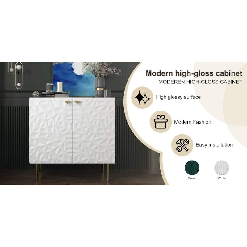 2 Door White Locker Accent Cabinet