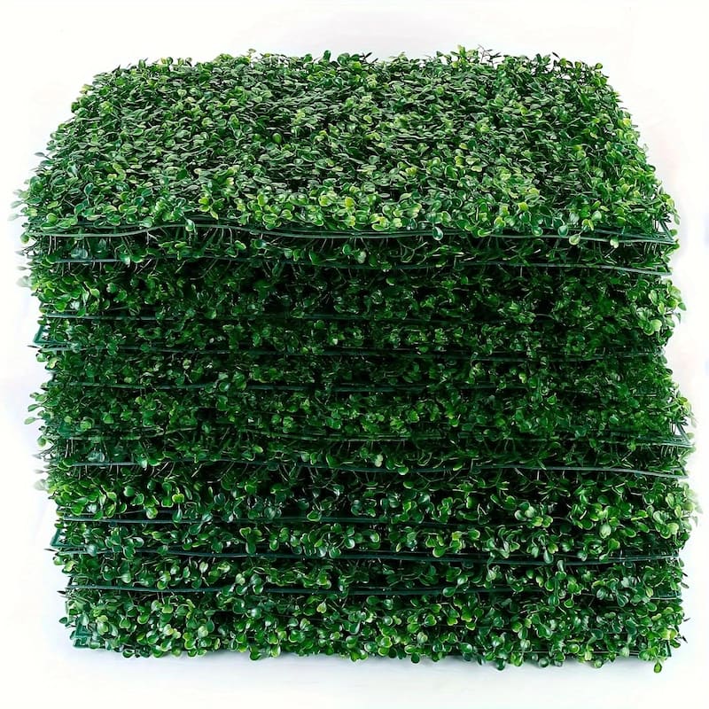 12PCS 24"x16"Artificial Boxwood Boards,UV Protected Grass Wall Panels & Boxwood Fence Panels for Green Wall Decor,Garden Fence - Green