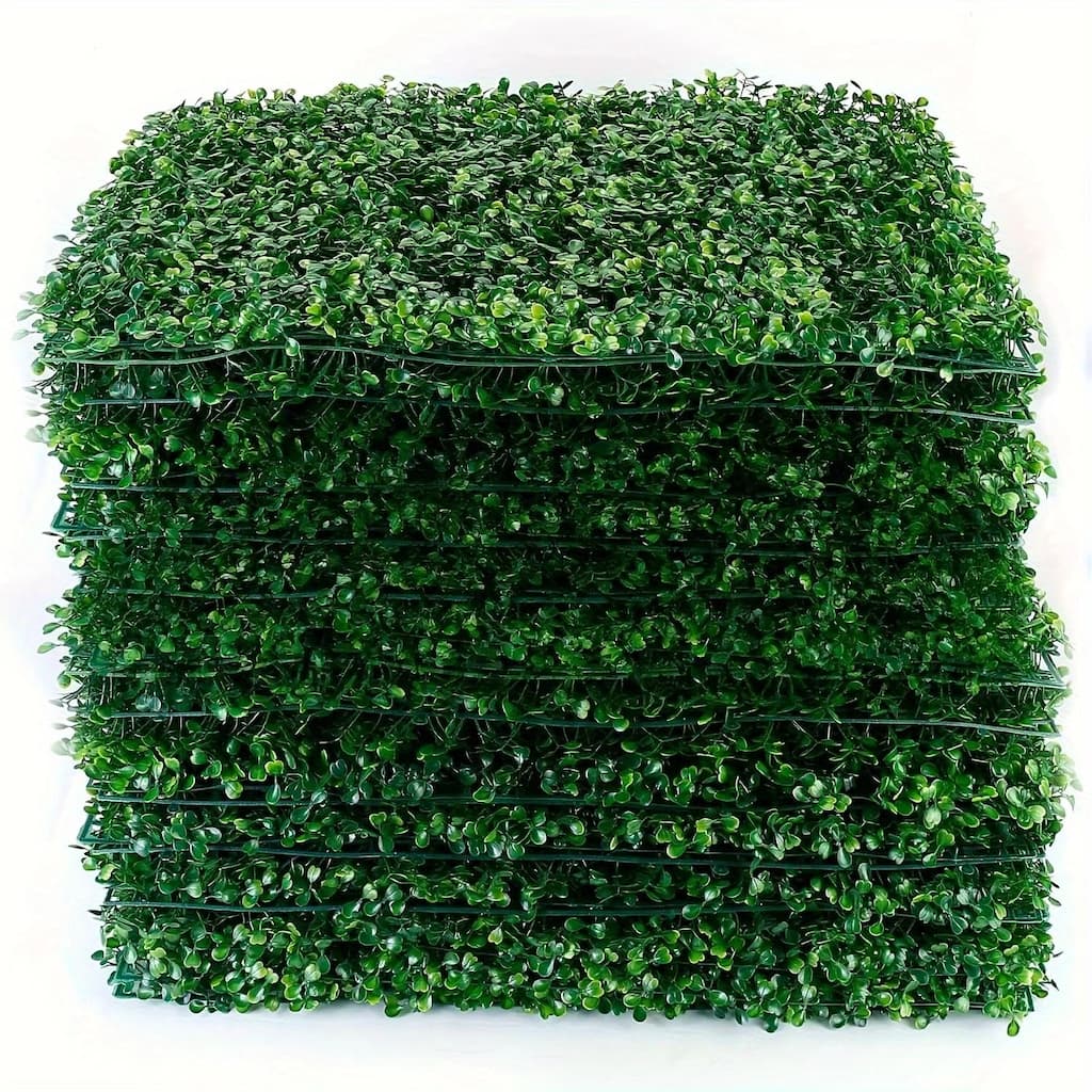 12PCS 24"x16"Artificial Boxwood Boards,UV Protected Grass Wall Panels & Boxwood Fence Panels for Green Wall Decor,Garden Fence