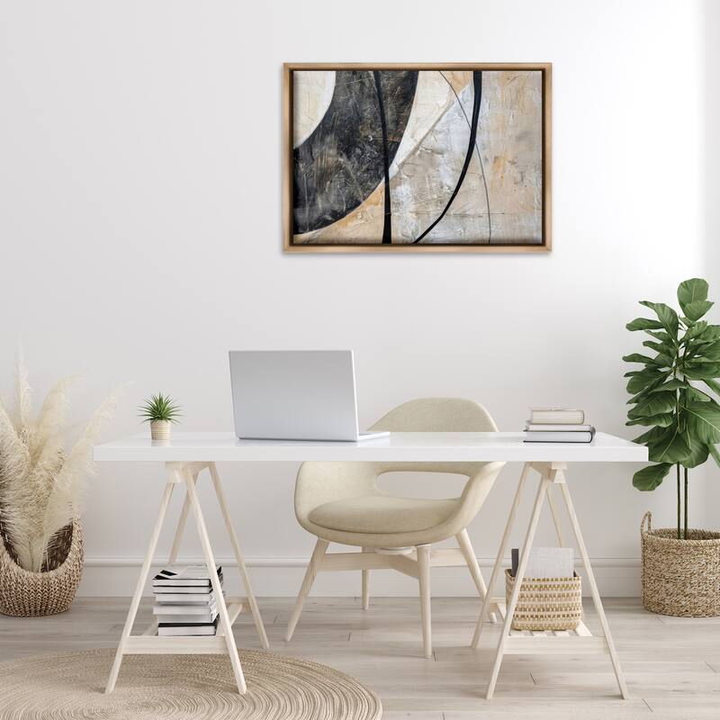 Stupell Arched Urban Abstract Framed Floater Canvas Wall Art Design By LSR Creative Studio