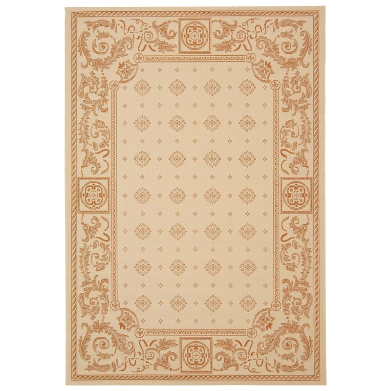 SAFAVIEH Courtyard Steve Indoor/ Outdoor Waterproof Patio Backyard Rug - 6'7" x 9'6" - Natural/Terra