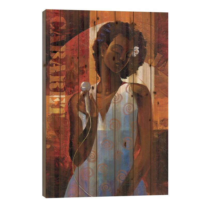 Diva Print On Wood by Keith Mallett - Multi-Color - 26x18x1.5