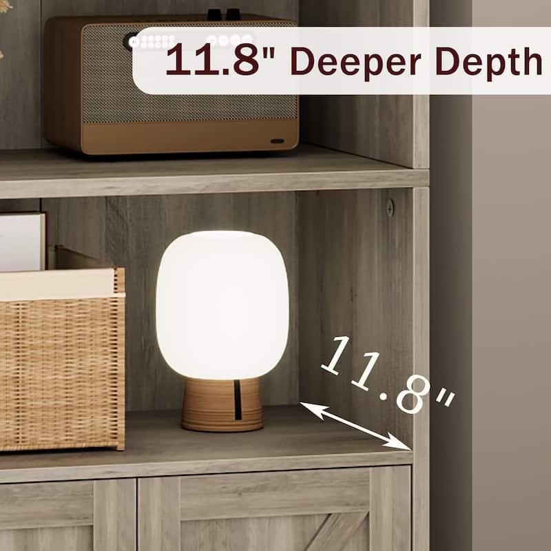 71.4" Tall Bookshelf, 4-Tier Bookcase, Book Shelf, Open Storage Shelf with Doors