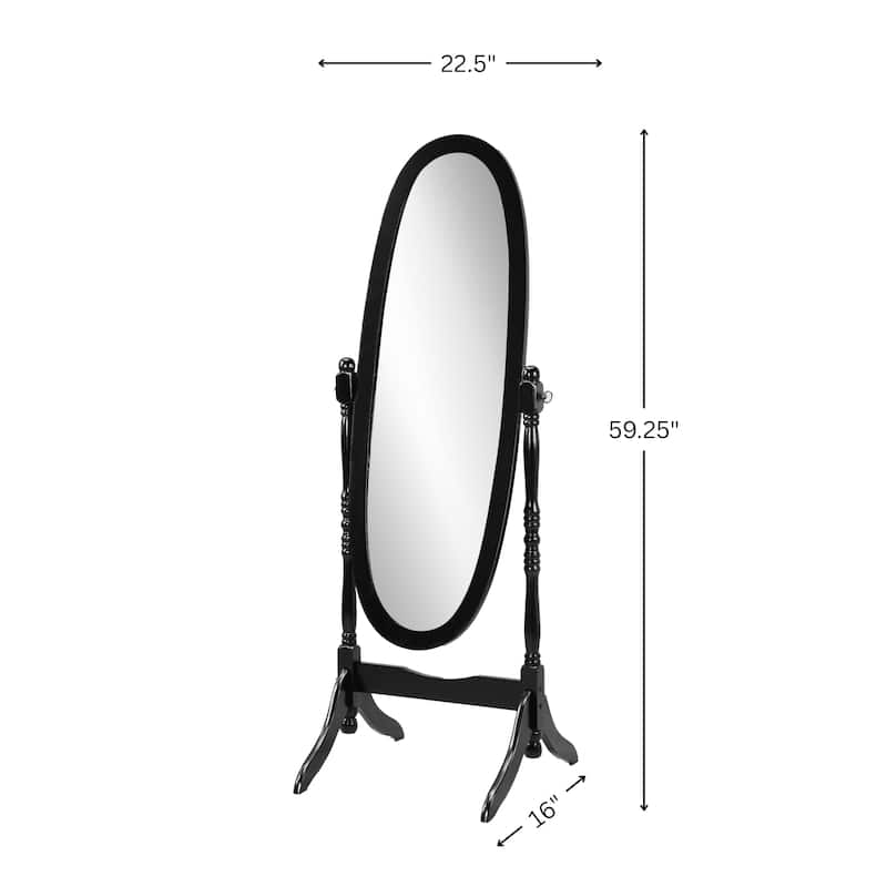 Roundhill Furniture Copper Grove Monks Hood Traditional Wooden Floor Cheval Mirror