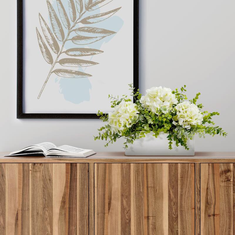 Artificial Palm Tree with Wicker Basket - 32" Silk Plant for Home Office Decor - White - 10