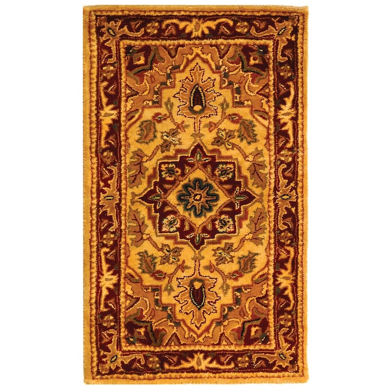 SAFAVIEH Handmade Classic Sineta Traditional Oriental Wool Rug - 2'3" x 4' - Light Gold/Red
