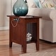preview thumbnail 13 of 33, AFI Nantucket Chair Side Table with Built-in Charger Walnut