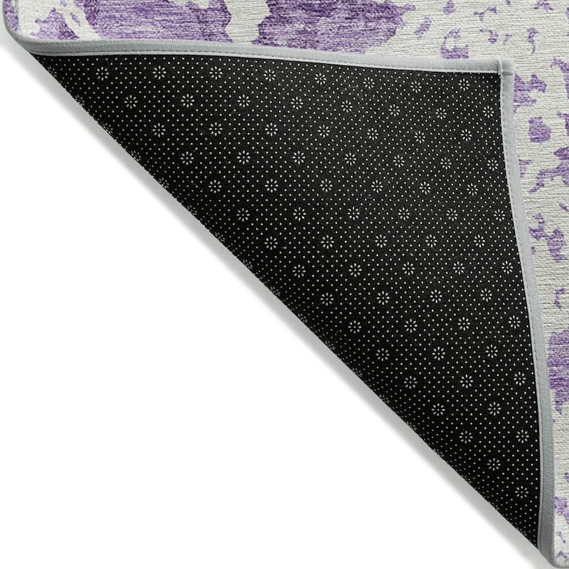 Machine Washable Indoor/ Outdoor Abstract Modern Chantille Rug