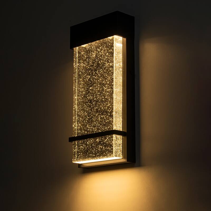 1-Light Crystal Outdoor Integrated LED Bulbble Glass Wall Sconce