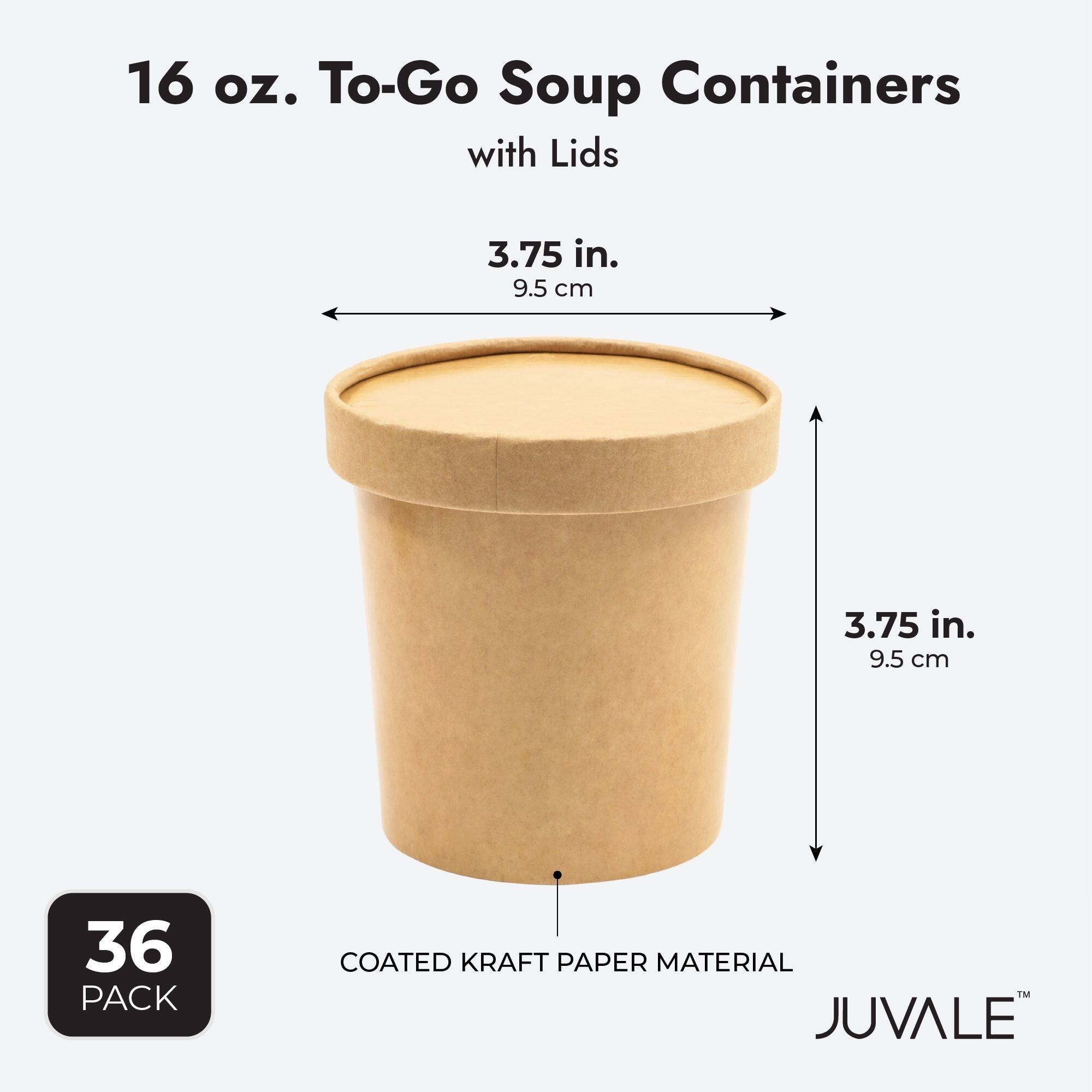16 oz To Go Soup Containers with Lids, Disposable Paper Bowls (36 Pack