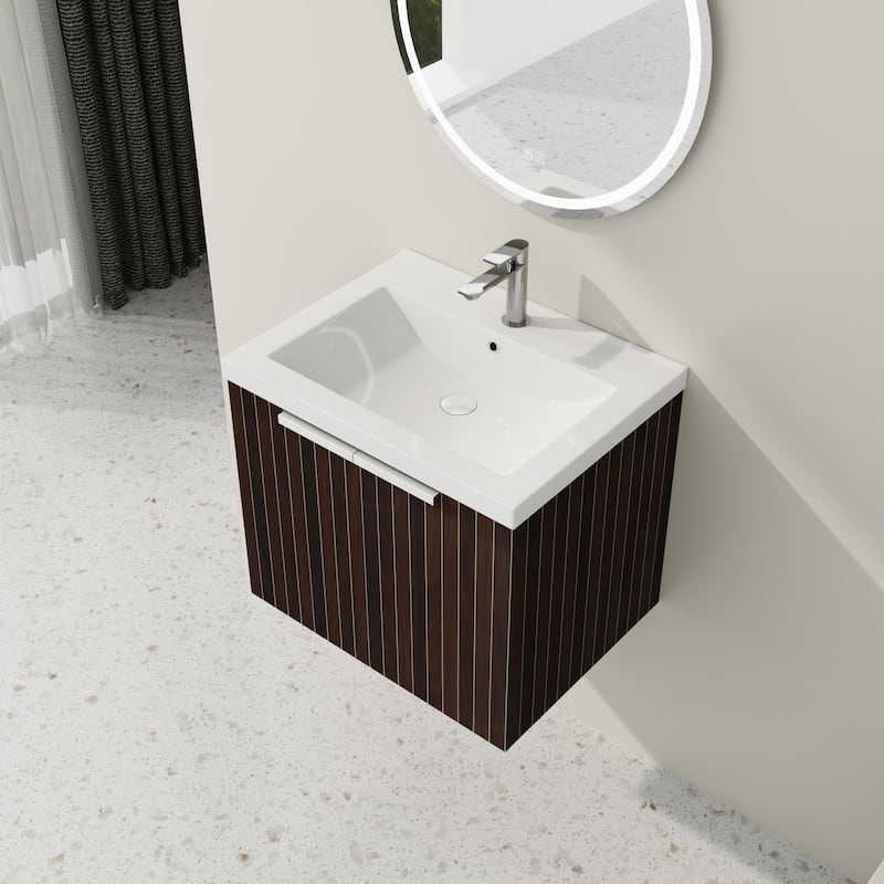 Beingnext 24"/30"/36" Bathroom Vanity with Sink, Floating Bathroom Vanity with 2 Soft Close Doors