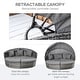 preview thumbnail 5 of 7, Outsunny 5 Pieces Patio PE Wicker Lounge Set, Outdoor Rattan Garden Conversation Furniture Set, Round Sofa Bed