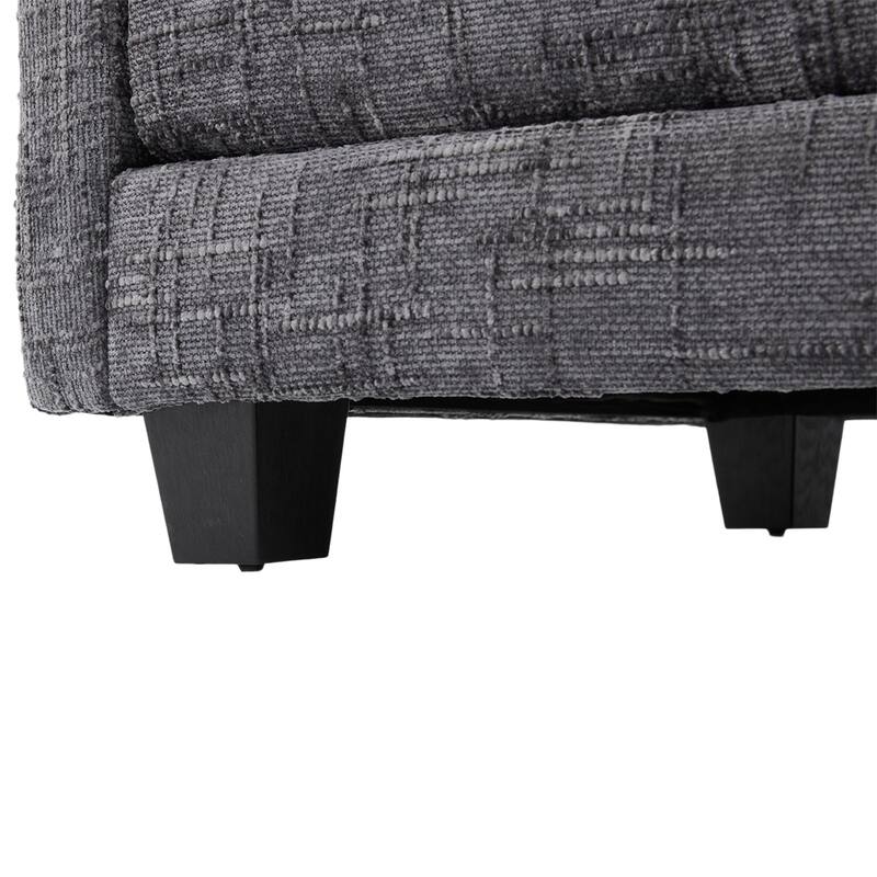 Modern Chenille Chaise Couch L-shaped Sectional Sofa with Storage Ottoman, Phone Holder, USB/Type-C Ports and Side Pockets