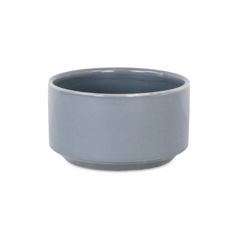 Elegora Wide Round Straight Side Ceramic Pot - Gray - Small