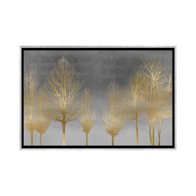 iCanvas "Gold Forest On Gray" by Kate Bennett Framed