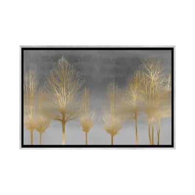 iCanvas "Gold Forest On Gray" by Kate Bennett Framed