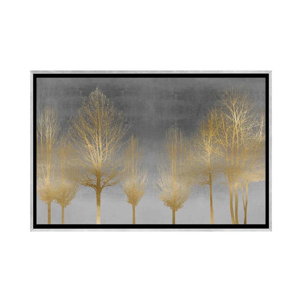 iCanvas "Gold Forest On Gray" by Kate Bennett Framed