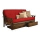 preview thumbnail 14 of 27, Somette Tucson Rustic Walnut Full-size Futon Set with Storage Drawers