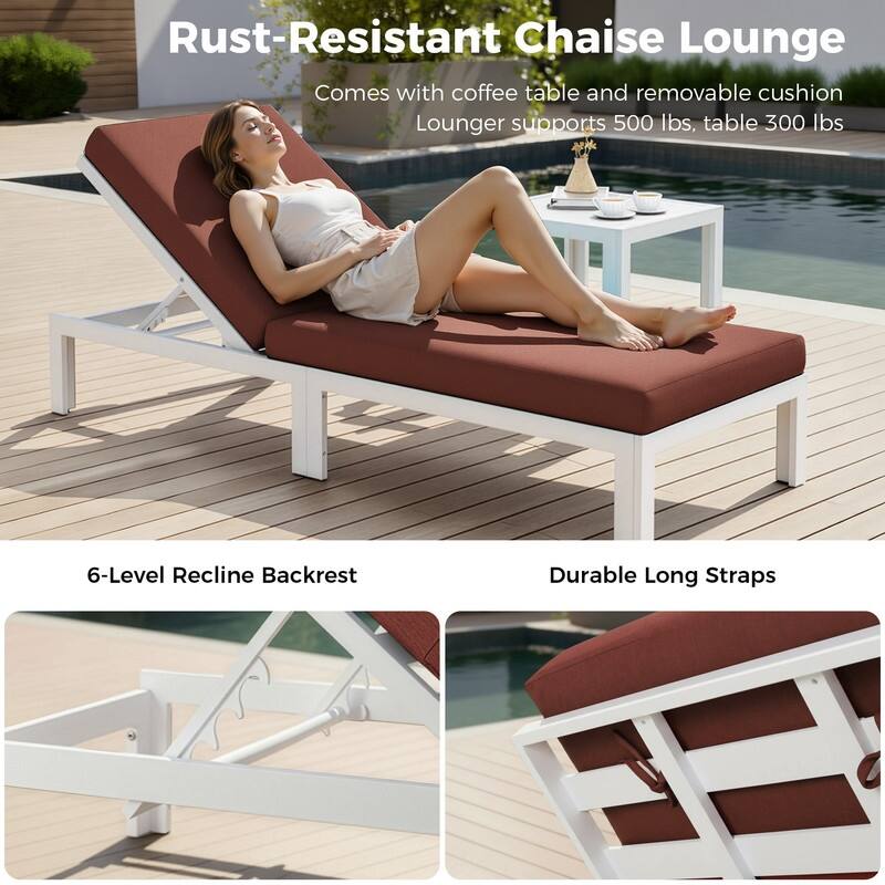 11-Piece Luxury Aluminum Outdoor Furniture Set with Chaise Lounge & Fire Pit Table, 29" Deep Seating Aluminum Patio Sectional