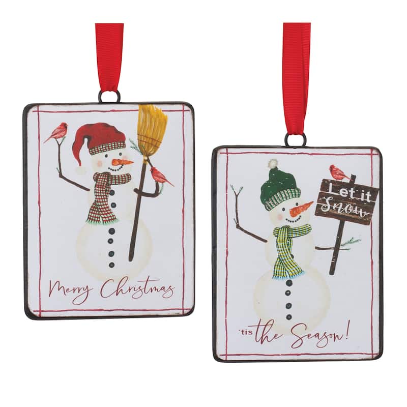 Snowman Sentiment Ornament (Set of 12) Bed Bath & Beyond 37972562