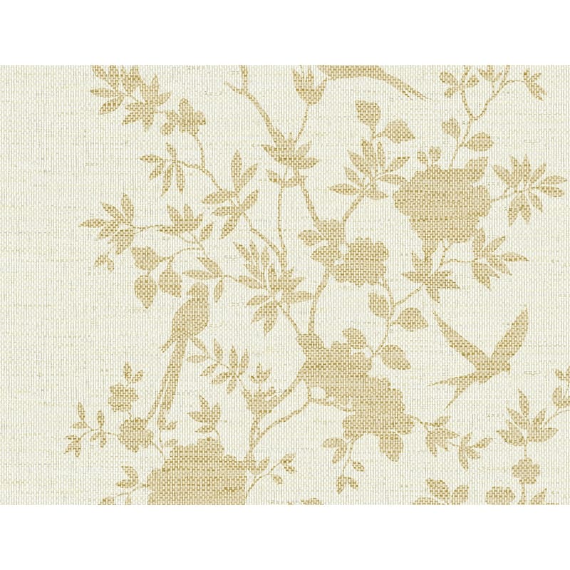 Lillian August Aloha Bird Trail Embossed Vinyl Unpasted Wallpaper - 27 in. W x 27 ft. L - Gold