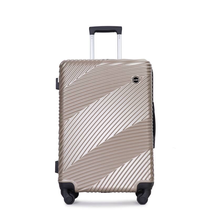 3 Piece Luggage Sets PC+ABS Lightweight Suitcase with Two Hooks, Spinner Wheels, (20/24/28)